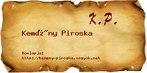 Kemény Piroska névjegykártya