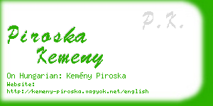 piroska kemeny business card